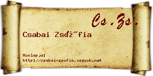 Csabai Zsófia névjegykártya