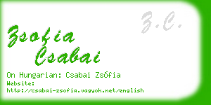 zsofia csabai business card