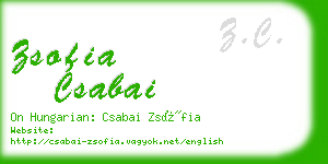 zsofia csabai business card